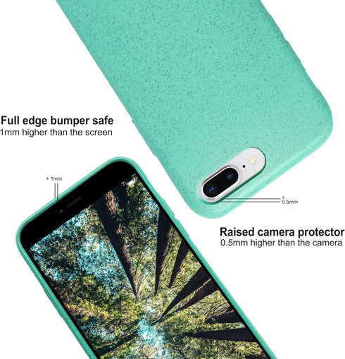 eplanita Eco Mobile Phone Case Compatible with iPhone 7 Plus and 8 Plus, Plant Fibre and Soft TPU, Drop Protection Cover, Durable and Sustainable ...