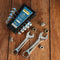 7Pcs Ratcheting Wrench Set with Rack Organizer, CR-V Steel | 8-18 mm Metric Combination Ratchet Wrenches Set | Combination Wrenches Set for Bicycl...