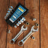 7Pcs Ratcheting Wrench Set with Rack Organizer, CR-V Steel | 8-18 mm Metric Combination Ratchet Wrenches Set | Combination Wrenches Set for Bicycl...