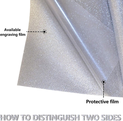 RENLITONG Silver Glitter HTV Heat Transfer Vinyl Rolls - 12 Inch x 5 feet Iron on Vinyl for T-Shirt and Silhouette, Easy to Cut & Weed for Heat Tr...