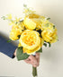Admired By Nature 9 Stem Artficial Flowers English Rose Rose Bud Spring Wedding Bouquet for Bride Bridesmaid, Centerpieces Floral Arrangement Home...