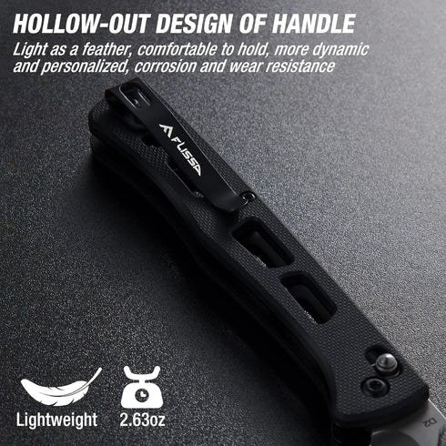 FLISSA Folding Pocket Knife, 4-inch EDC Knife with G10 Handle, D2 Steel Blade, Belt Clip, Thumb Stud and Axis Lock, Tactical Knives for Men Women,...