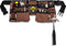 11 Pocket Brown and Black Heavy Duty Construction Tool Belt, Work Apron, Tool Pouch, with Poly Web Belt Quick Release Buckle - Adjusts from 33” In...