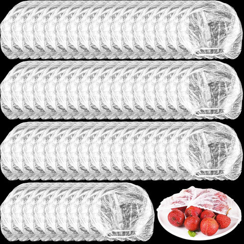 400 Pcs Fresh Keeping Bags,Plastic Food Storage Covers,Elastic Sealing Bowl Lids,Adjustable Wrap Bowl Covers for Family Kitchen Outdoor Picnic...