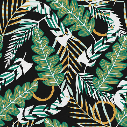 Tropical Green Leaves Wallpaper Peel and Stick Wallpaper Self Adhesive Removable Wallpapers Black Contact Paper for Cabinets Vinyl Countertops Wat...