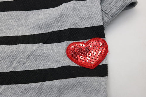 Pet Sweater Striped Dog Clothes Medium Dogs T Shirts Boston Bulldog Sweatshirt, Large, Rose...