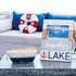 Pavilion Gift Company Life is Better 10 Oz Triple Wick Candle in Ceramic Boat Dish, Blue, 67770, 67770, 67770, 67770...