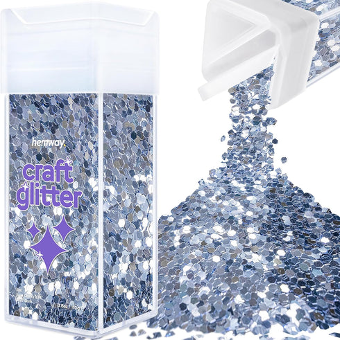 Hemway Premium Craft Glitter Shaker - Azure Blue | 110g Super Chunky Metallic Flake Sequins for Resin & Epoxy Crafts | Craft Supplies for Tumblers...