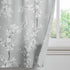 FMFUNCTEX Gray-White Kitchen Valance Curtain 15-inches Length Blossom Print Canvas Window Curtain Valance for Cafe Floral Botanical Pattern Window...