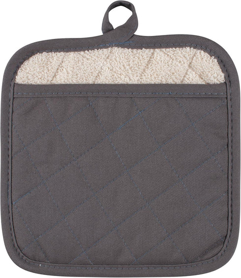 KAF Home Chefs Solid Pot Mitt, Pewter, 100% Cotton, Machine Washable, Made in USA...