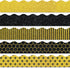 Whaline 69Ft Summer Glitter Bulletin Board Borders 5 Designs Yellow Black Bee Theme Decoration Trim Bee Bulletin Board Stickers for School Classro...