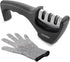 Kitchen Knife Sharpener - Professional Handheld 3 Stage Sharpening Tool for Chef Knives with Diamond, Tungsten & Ceramic Rods Includes Cut Resista...
