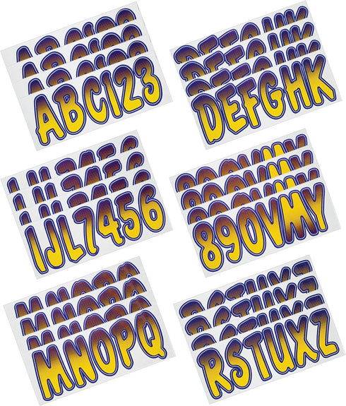 Hardline Products Series 200 Factory Matched 3-Inch Boat & PWC Registration Number Kit, Yellow/Purple - YEPUG200...