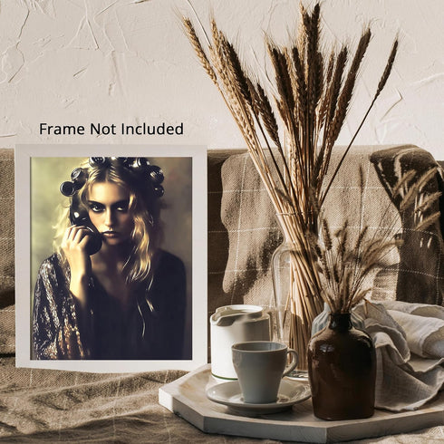 Posterizer 1 pcs-comedic high fashion retro art of woman-black and white photo 2-Photography Art-Retro Art-Decor for Home & Office- unframed wall ...