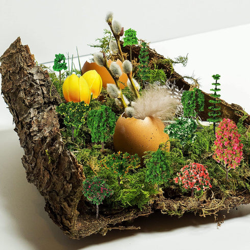 28 Pcs Model Trees Fake Miniature Trees Diorama Supplies Model Scenery Supplies Miniature Garden Accessories with Faux Moss Snow Leaves Decor for ...