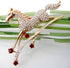 Navachi 18k Gold Plated Crystal Galloping Steeds Horse Brooch Pin...