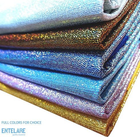 Shattered Glass Hologram Fabric by The Yard Width 58Inches Entelare (Blue/Silver 1yard)...