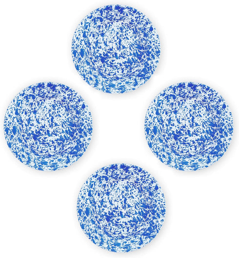 Enamelware Dinner Plate, 10.25 inch, Blue/White Splatter (Single)...
