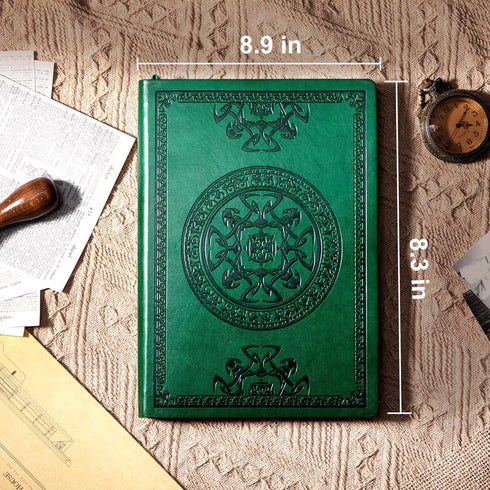 CAGIE Leather Vintage Journal for Men Soft Cover Lined Pages Notebook 180 Lay Flat for Writing Travel Diary, 5.7'' x 8.3'', Dark Green...