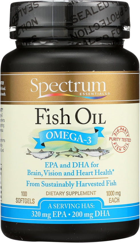 Spectrum Essentials Softgels, Fish Oil Omega-3, 1000 mg, 100 Count...