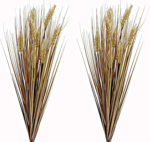 Admired By Nature 28" Artificial Autumn Flowers Artificial Wheat Grain Flowers Grass Bush for Home Kitchen Office Wedding Flowers Arrangement Farm...
