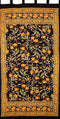 India Arts French Floral Tab Top Curtain Drape Panel Cotton 44" x 88" Amber Black...