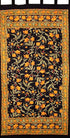 India Arts French Floral Tab Top Curtain Drape Panel Cotton 44" x 88" Amber Black...