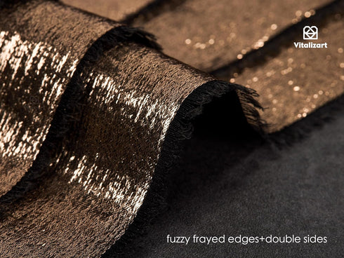 Vitalizart Metallic Chiffon Ribbon Black 1-1/2 inch x 15 Yard Gold Ribbon Silk Champagne Handmade Frayed Ribbons for Gift Wrapping Baby Shower Wed...