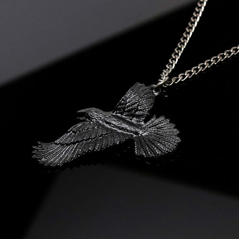 Black Raven Black Crow Gothic Pewter Pendant Necklace...