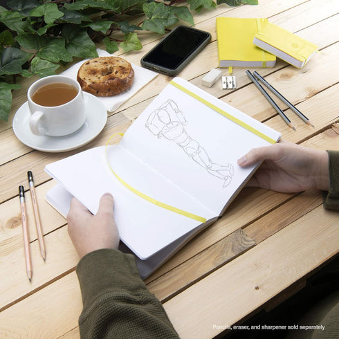 Pentalic 3" x 4" Pocket Sketchbook Traveler Journal, 160 Pages, Citrine Yellow...