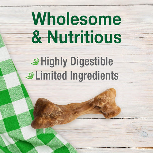 Nylabone Healthy Edibles Natural Dog Chews Long Lasting Ham Flavor Treats for Dogs, Small/Regular (16 Count)...