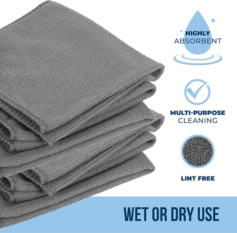 GREEN LIFESTYLE Microfiber Cleaning Cloth 12 Pack, Borderless Microfiber Towels Cleaning, Rags for Cleaning, Car Microfiber Towel, Drying Towels f...