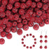 150 pcs 10mm Rhinestone Beads for Crafting, Dark Red Shiny Round Shamballa Disco Beads Bulk, Fancy Sparkle Crystal Clay Bead for Necklace Bracelet...
