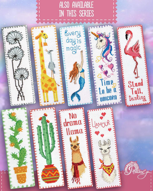 Povitrulya Embroidery Kit 'Unicorn' - Counted Cross Stitch Bookmark Set...