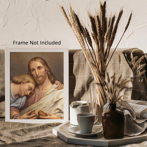 Posterizer 1 pcs-Christ and St. John painting poster-Religious Posters-Gifts for Christians -Decor for Church, Sunday School Classroom- unframed w...