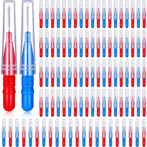BBTO 100 Pcs Braces Dental Brush Flosser for Cleaner Interdental Brush Toothpick Tooth Flossing Head Oral Dental Toothpick Cleaners Cleaning Tool(...