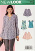 NEW LOOK Patterns Misses' Tunic and Top with Neckline Variations Size: A (8-10-12-14-16-18-20), 6414...