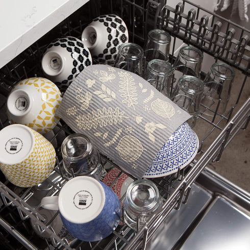 Now Designs Swedish Sponge Reusable Dishcloth Laurel 6.5 x 8 inches, Set of 2...