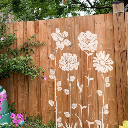 Flower Stencils for Painting - 10 Pcs Large Flower Stencils for Painting on Wall, Reusable Stencils Templates for Painting on Wood Wall Furniture,...