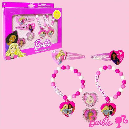 LUV HER Barbie Accessories for Girls 6 Piece Toy Jewelry Box Set with 2 Rings, 2 Bead Bracelets, and Snap Hair Clips Ages 3+...