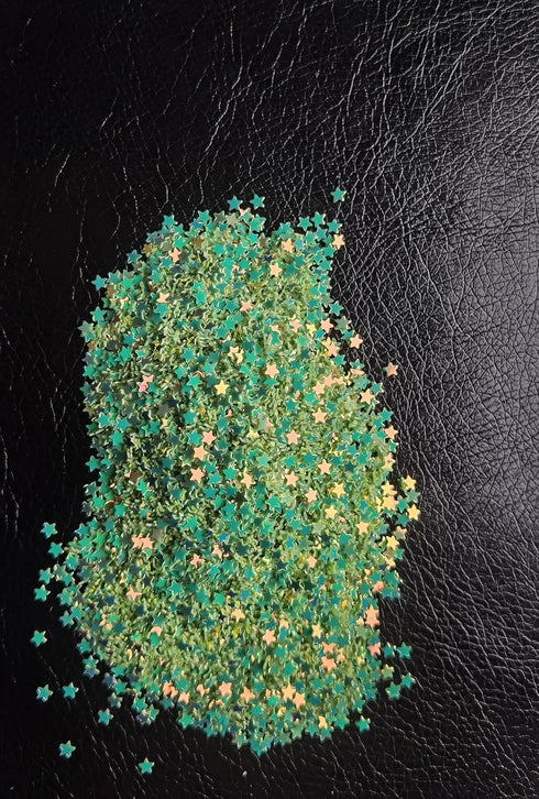 Art Craft Glitter, 3mm Star Sequins Confetti for Nail Art,Slime Supplies, Resin Craft, Home Decoration DIY Cards - 0.35oz (Golden Green)...