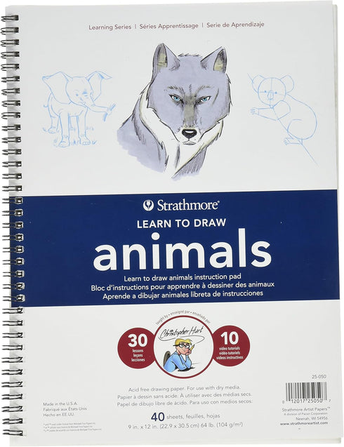 Strathmore Learn To Draw Wire Pad 9"X12"-Animals -250500...