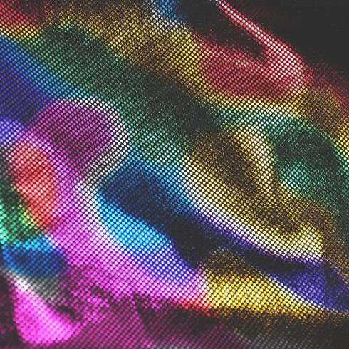 Hologram Rainbow Iridescent Mermaid Metallic Foil Stretch Fabric(Rainbow 1yard)...