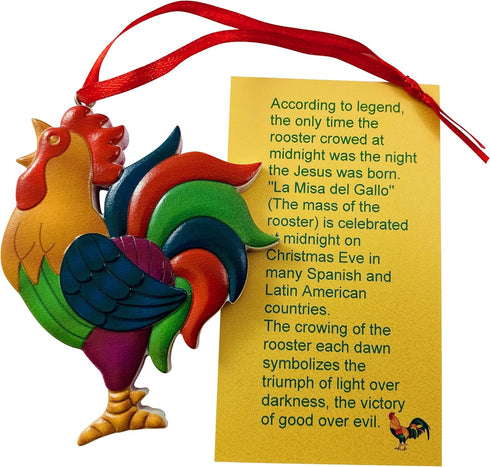 Legend of The Rooster Ornament Set Hanging Christmas Tree Decoration with Story Card Pack...