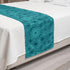 Lunarable Teal and Turquoise Bed Runner, Geometric Abstract Composition with Different Shapes Theme, Decorative Accent Bedding Scarf for Hotels Ho...