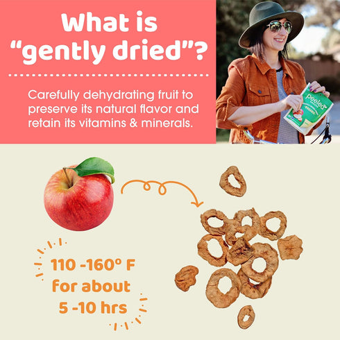 Peeled Snacks Organic Dried Fruit, Apple, 2.8 oz. – Healthy, Vegan Snacks for On-the-Go, Lunch and More...
