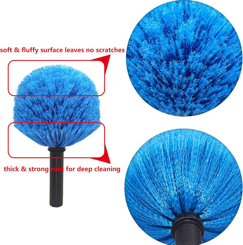 Twist-On Cobweb Duster Head, Soft Bristles Spider Web Duster Brush for Outdoor & Indoor Cleaning, Fits Standard 3/4 inch Threaded Poles...