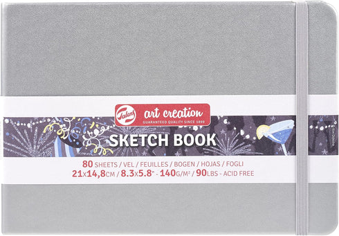 Talens Art Creation Sketchbook 80 Sheets, 21 cm x 15 cm, Shiny Silver...