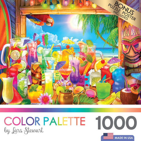 RoseArt- Color Palette - Tiki Bar Paradise - 1000 Piece Jigsaw Puzzle for Adults...