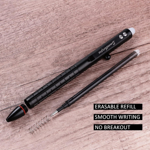 SMOOTHERPRO Erasable Bolt Action Pen Compatible with Pilot FriXion Refill Stainless Steel Pocket Clip Refillable Retractable Pen for Office School...